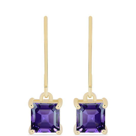 Arannyal Bevont Ezüst Fülbevaló Marokkói Ametiszttel