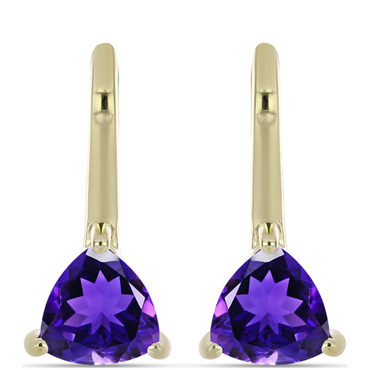 Arannyal Bevont Ezüst Fülbevaló Marokkói Ametiszttel