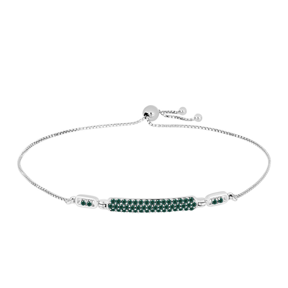 Ezüst Karkötő Zöldes Tengerkék Moissanite-tal 1 