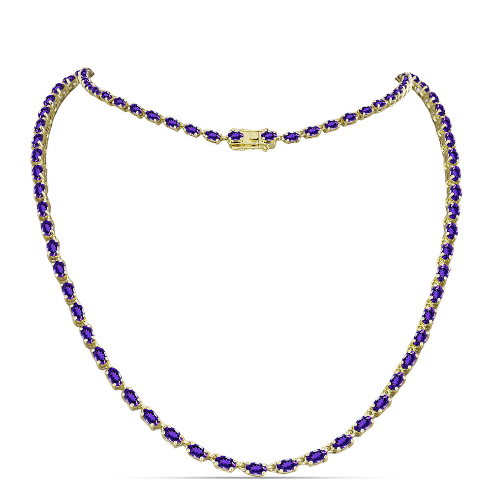 Arannyal Bevont Ezüst Nyaklánc Marokkói Ametiszttel 1 