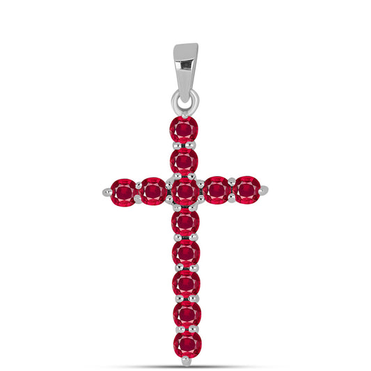 Kereszt Ezüst Medál Madagaszkári Rubinnal