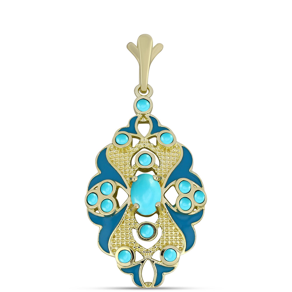 Arannyal Bevont Ezüst Medál Csipkerózsika Türkizzel 1 