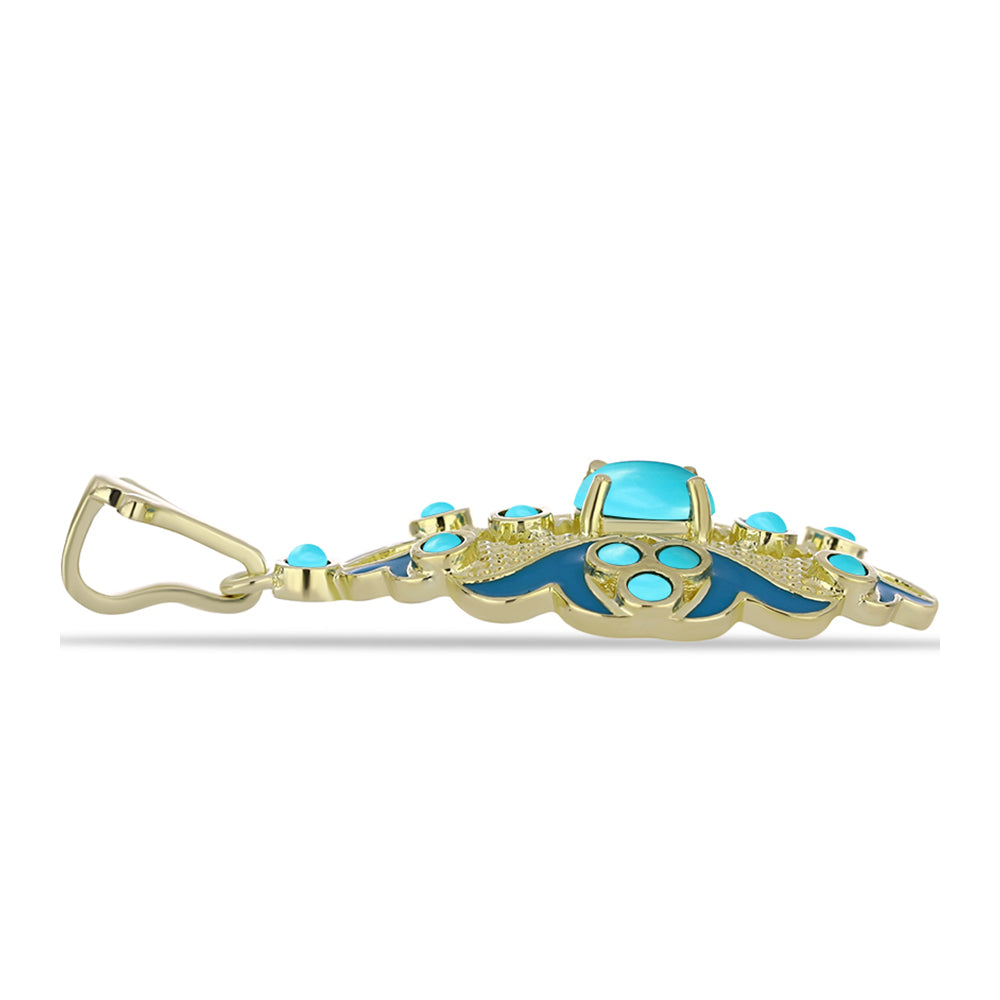 Arannyal Bevont Ezüst Medál Csipkerózsika Türkizzel 2 