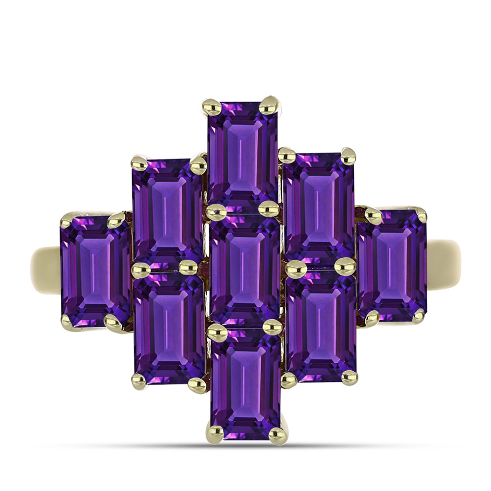 Arannyal Bevont Ezüst Gyűrű Marokkói Ametiszttel