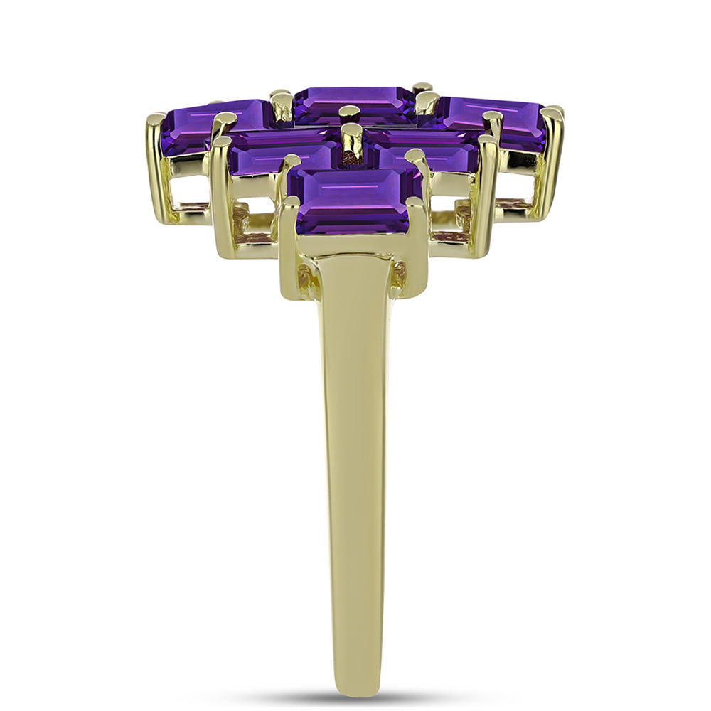 Arannyal Bevont Ezüst Gyűrű Marokkói Ametiszttel