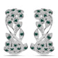 Ezüst Fülbevaló Zöldes Tengerkék Moissanite-tal