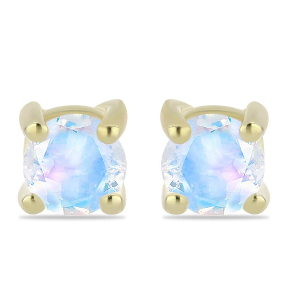 Arannyal Bevont Ezüst Fülbevaló Szivárvány Holdkővel 1 