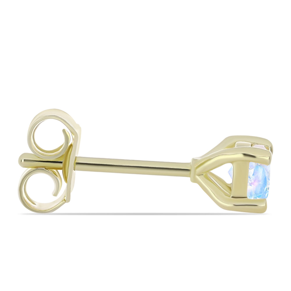 Arannyal Bevont Ezüst Fülbevaló Szivárvány Holdkővel 2 