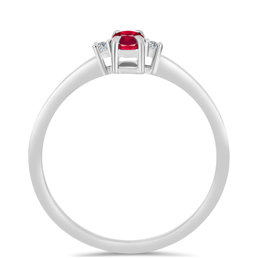 Ezüst Gyűrű Madagaszkári Rubinnal és Fehér Topázzal