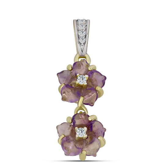 Arannyal Bevont Ezüst Medál Marokkói Ametiszttel és Brazil Ametiszttel