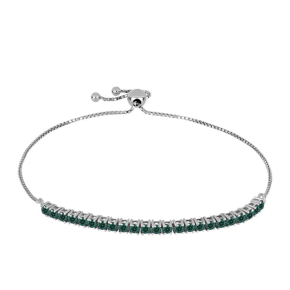 Ezüst Karkötő Zöldes Tengerkék Moissanite-tal 1 