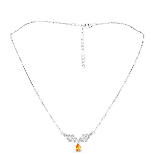 Ezüst Nyaklánc Padparadschai Zafírral és Fehér Topázzal