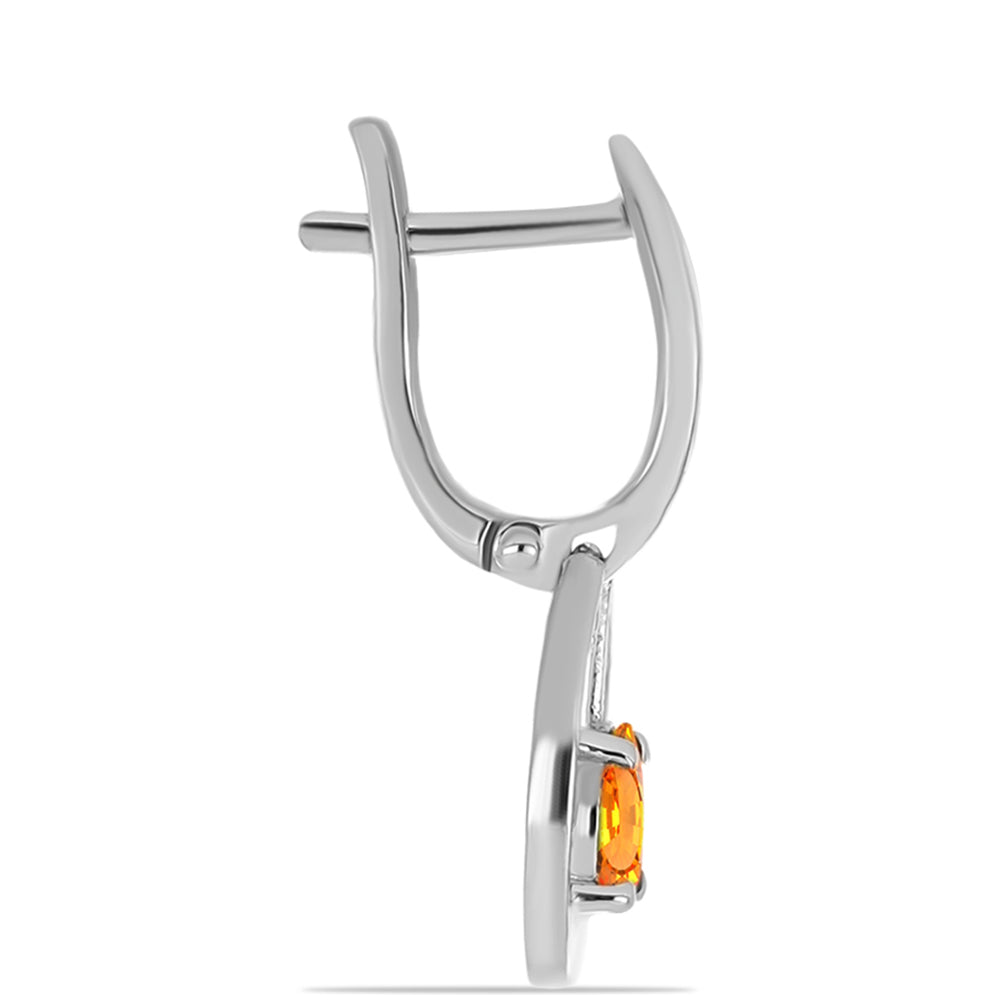 Ezüst Fülbevaló Padparadschai Zafírral 2 