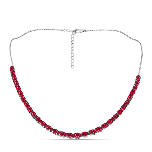 Ezüst Nyaklánc Madagaszkári Rubinnal