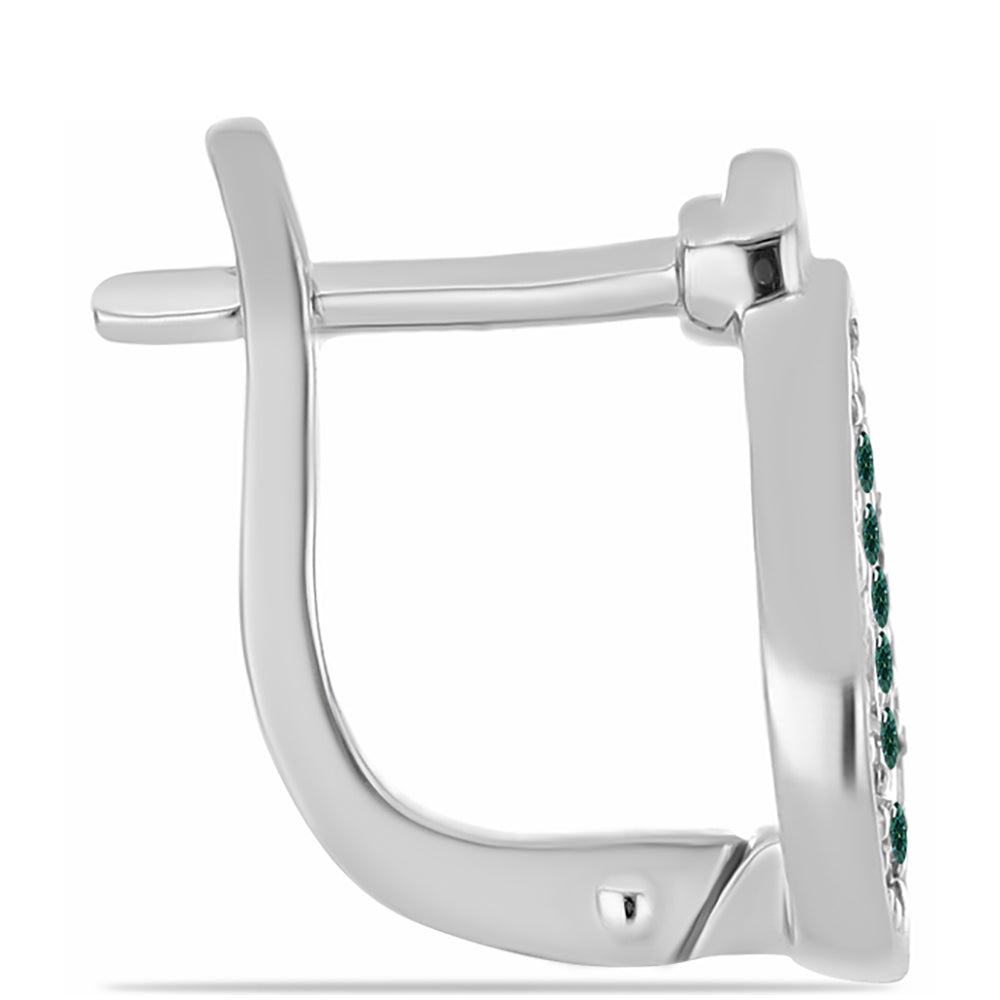 Ezüst Fülbevaló Zöldes Tengerkék Moissanite-tal 2 