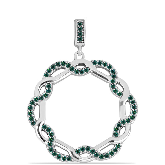 Ezüst Medál Zöldes Tengerkék Moissanite-tal