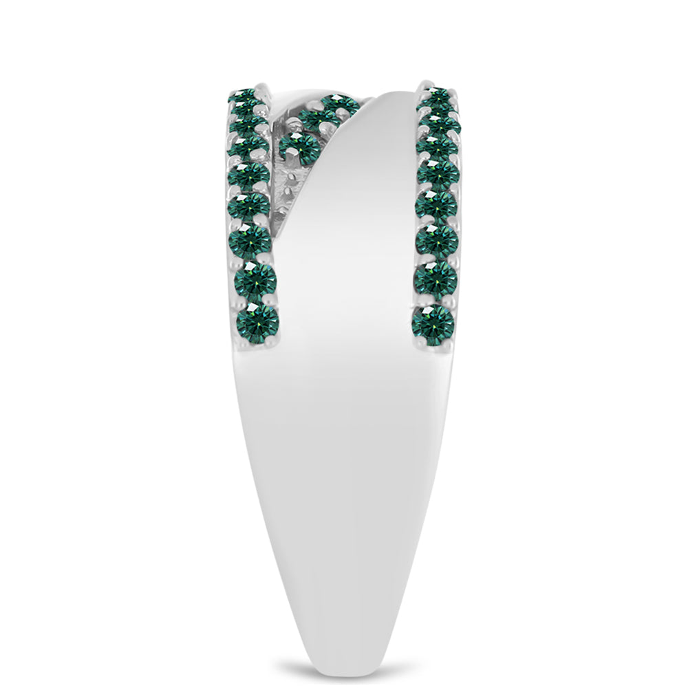 Ezüst Gyűrű Zöldes Tengerkék Moissanite-tal 4 