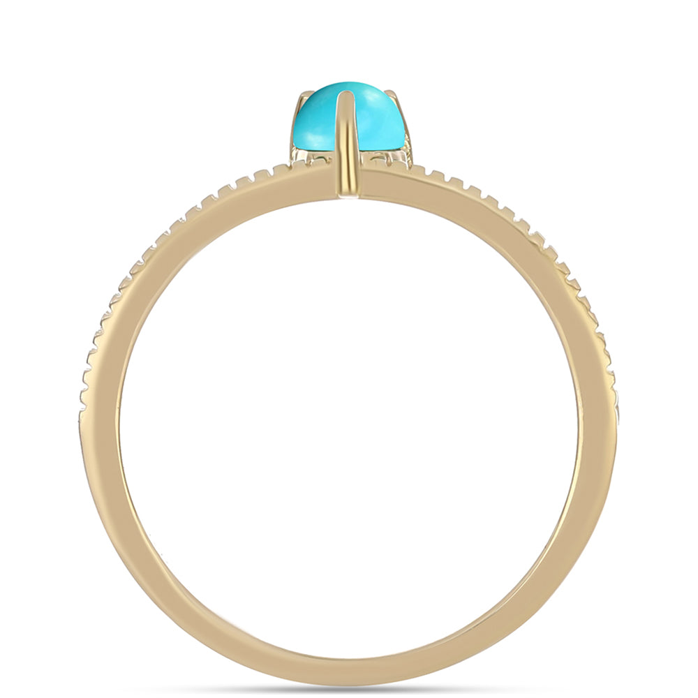 Arannyal Bevont Ezüst Gyűrű Csipkerózsika Türkizzel