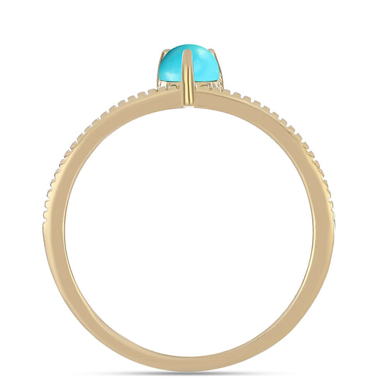 Arannyal Bevont Ezüst Gyűrű Csipkerózsika Türkizzel