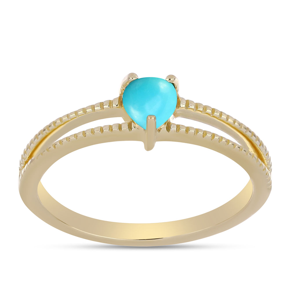 Arannyal Bevont Ezüst Gyűrű Csipkerózsika Türkizzel 3 