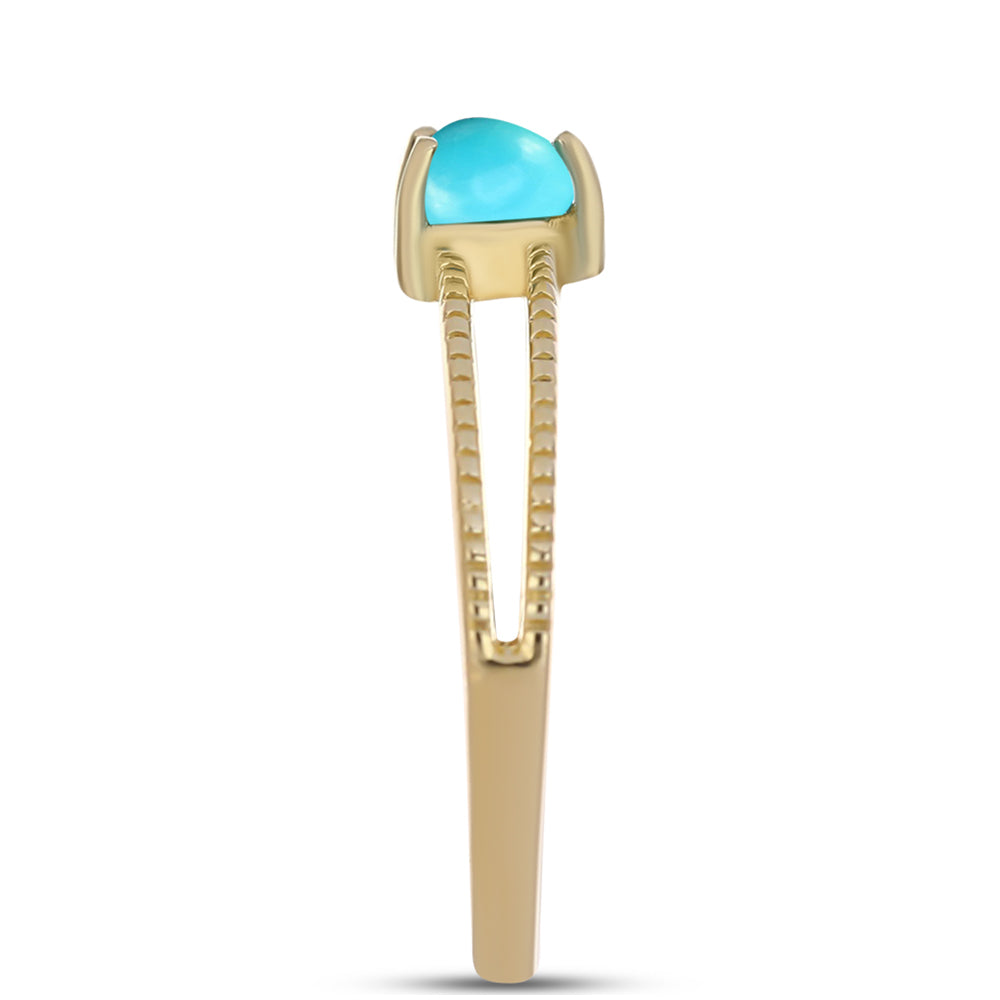 Arannyal Bevont Ezüst Gyűrű Csipkerózsika Türkizzel 4 