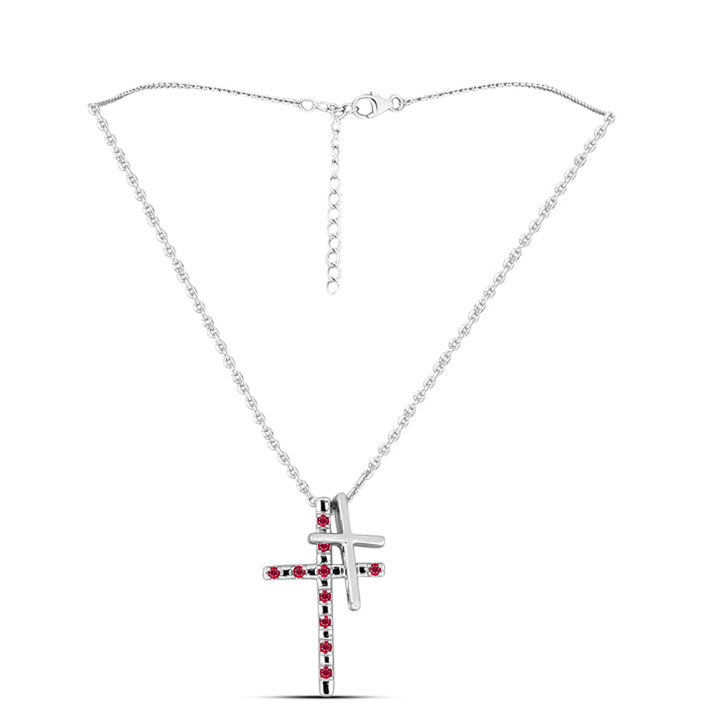 Kereszt Ezüst Szett Madagaszkári Rubinnal ( Medál ) 1 