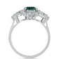 Ezüst Gyűrű Zöldes Tengerkék Moissanite-tal és Fehér Topázzal