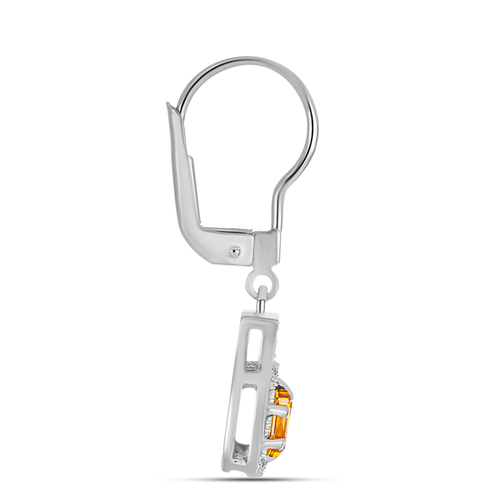 Ezüst Fülbevaló Padparadschai Zafírral és Fehér Topázzal 2 