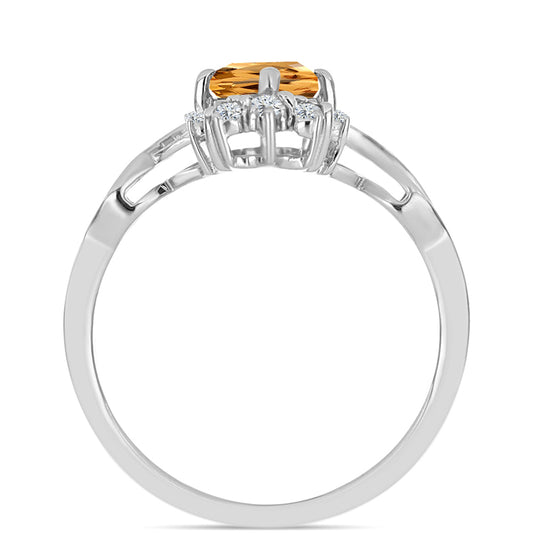 Ezüst Gyűrű "Császársárga" Topázzal és Fehér Topázzal