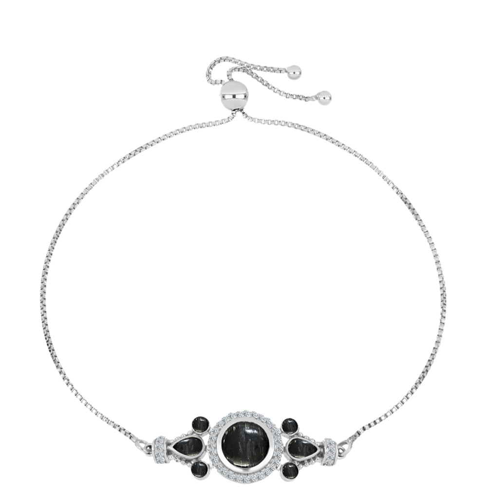 Ezüst Karkötő Picasso Jáspissal és Fehér Topázzal