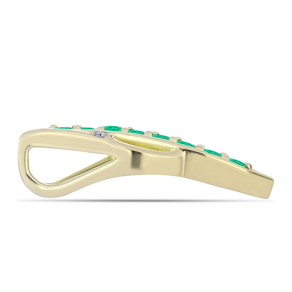 Arannyal Bevont Ezüst Medál Kolumbiai Smaragddal és Fehér Gyémánttal 2 