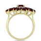 Arannyal Bevont Ezüst Gyűrű Barton Gránáttal és Fehér Topázzal
