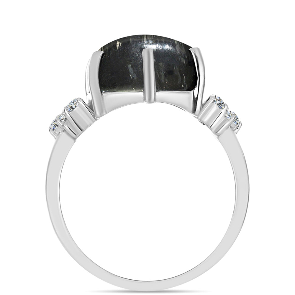 Ezüst Gyűrű Picasso Jáspissal és Fehér Topázzal 2 