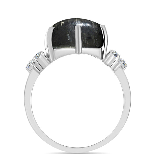 Ezüst Gyűrű Picasso Jáspissal és Fehér Topázzal