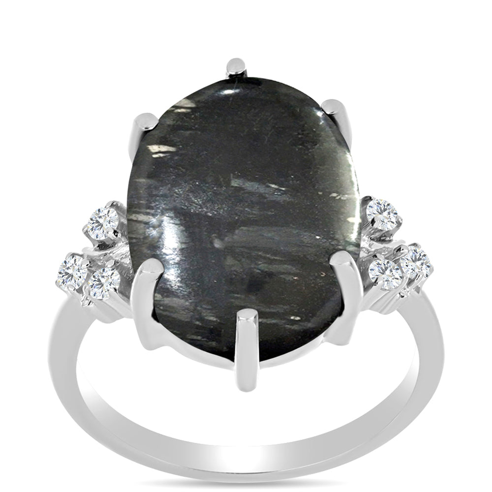 Ezüst Gyűrű Picasso Jáspissal és Fehér Topázzal