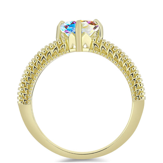 Arannyal Bevont Ezüst Gyűrű Jég Moissanite-tel