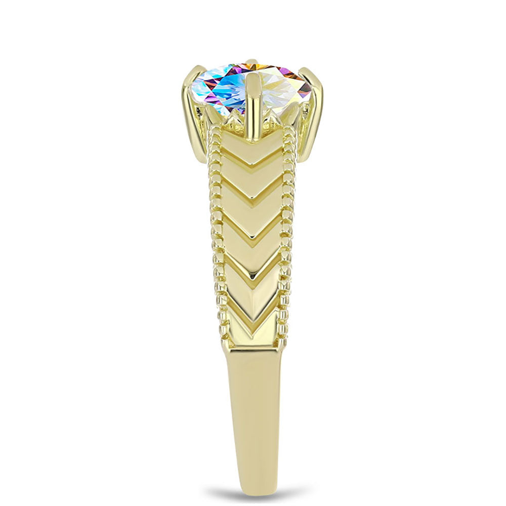 Arannyal Bevont Ezüst Gyűrű Jég Moissanite-tel 4 