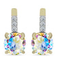 Arannyal Bevont Ezüst Fülbevaló Jég Moissanite-tel és Fehér Topázzal