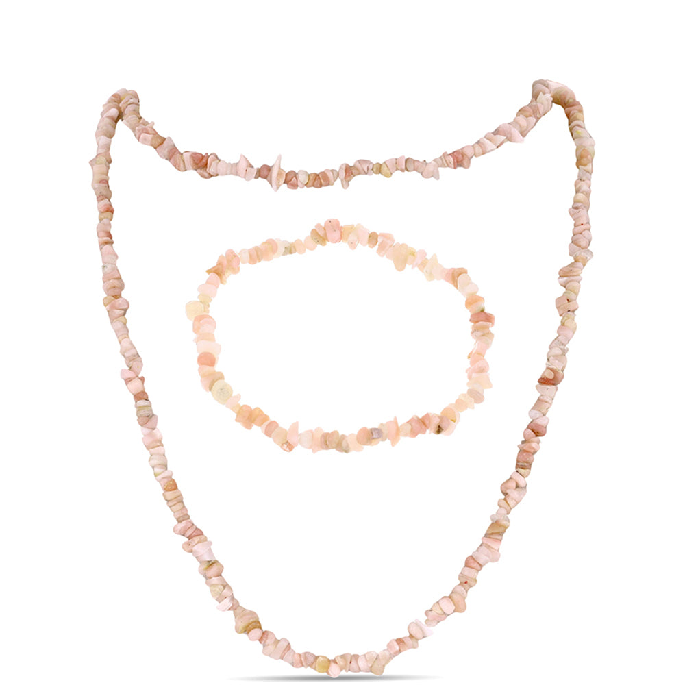 Nugget Szett Rózsaszínű Opállal ( Nyaklánc+Karkötő ) 1 