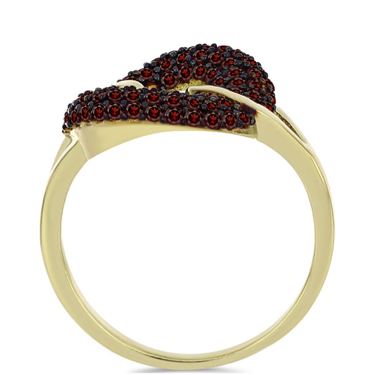 Arannyal Bevont Ezüst Gyűrű Barton Gránáttal