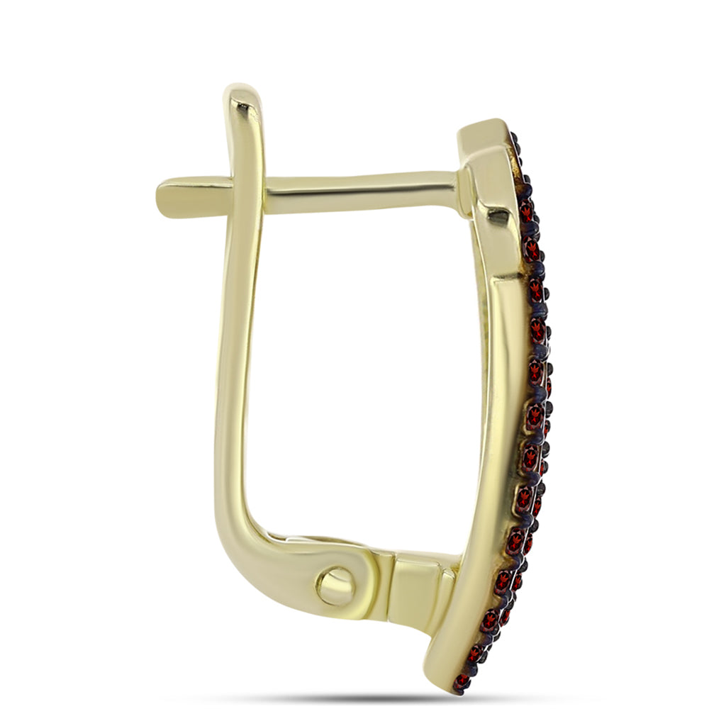 Arannyal Bevont Ezüst Fülbevaló Barton Gránáttal 2 