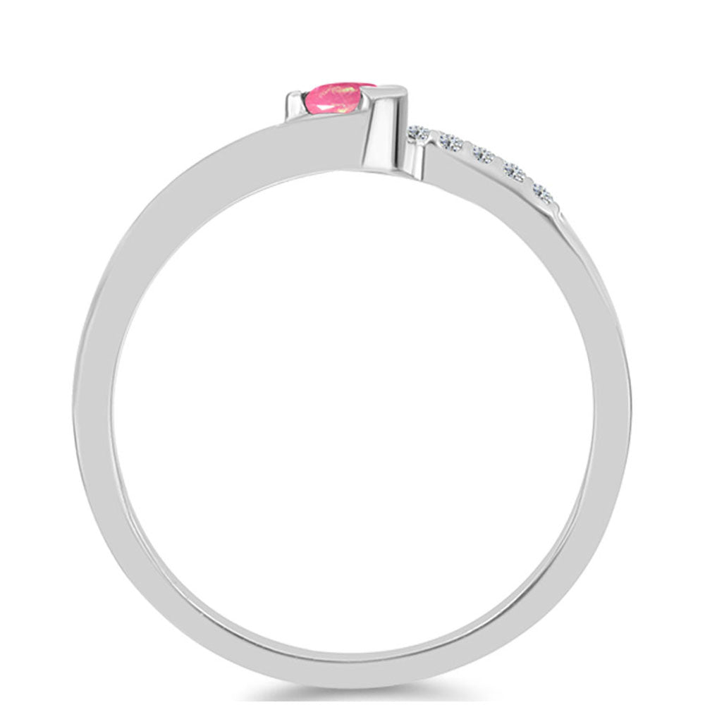 Ezüst Gyűrű Rózsaszínű Opállal és Fehér Topázzal 2 