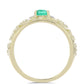 Arannyal Bevont Ezüst Gyűrű Kolumbiai Smaragddal és Fehér Gyémánttal