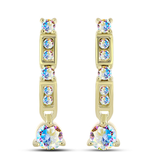 Arannyal Bevont Ezüst Fülbevaló Jég Moissanite-tel