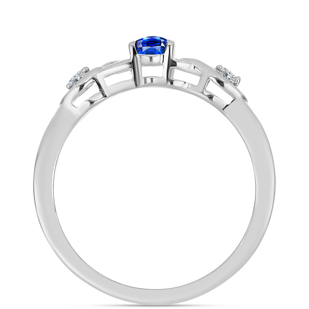 Ezüst Gyűrű Ausztrál Kék Zafírral és Fehér Topázzal 2 