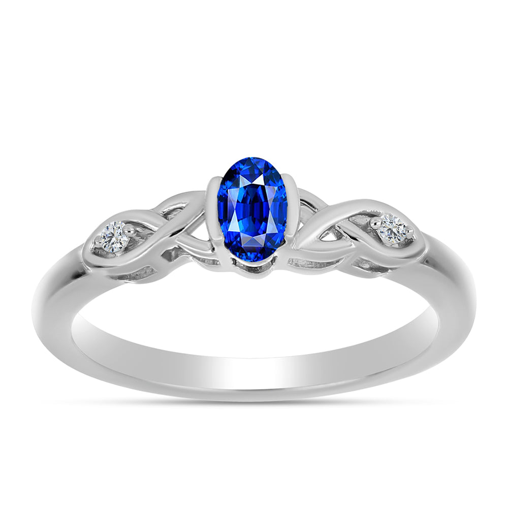 Ezüst Gyűrű Ausztrál Kék Zafírral és Fehér Topázzal