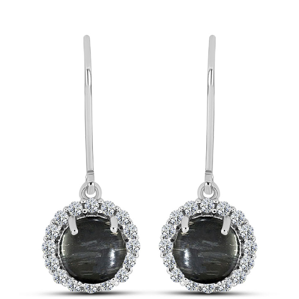 Ezüst Fülbevaló Picasso Jáspissal és Fehér Topázzal 1 