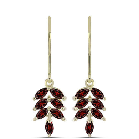 Arannyal Bevont Ezüst Fülbevaló Barton Gránáttal