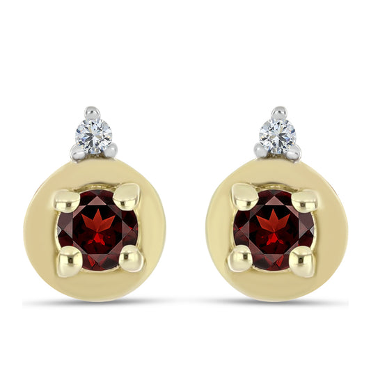 Arannyal Bevont Ezüst Fülbevaló Barton Gránáttal és Fehér Topázzal