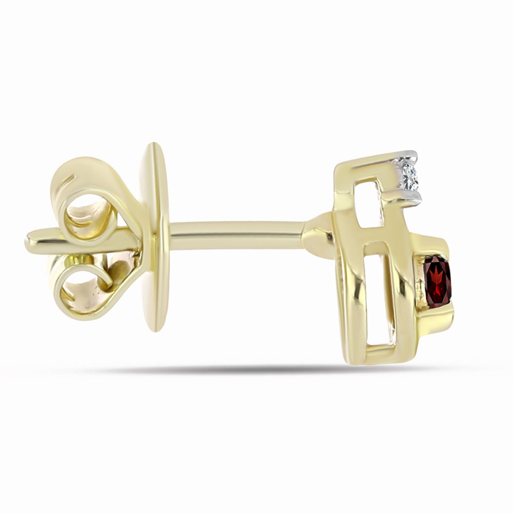 Arannyal Bevont Ezüst Fülbevaló Barton Gránáttal és Fehér Topázzal 2 